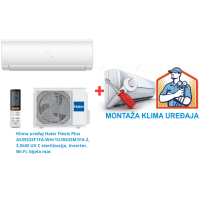 Klima uređaj Haier Flexis Plus AS35S2SF1FA-WH/1U35S2SM1FA-2, 3,5kW UV C sterilizacija, Inverter, Wi-Fi, bijela mat SA MONTAŽOM